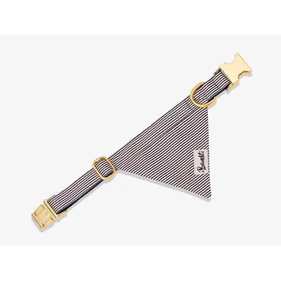 French Bandit - Bandana pour chien rayé bleu et blanc