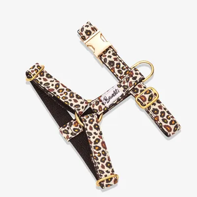 French Bandit - Harnais pour chien motif léopard