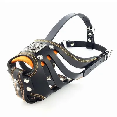 Bestia Custom Dog Gear - Muselière panier Eros Noir et Orange Bestia Custom Dog Gear - Muselière panier Eros Noir et Orange