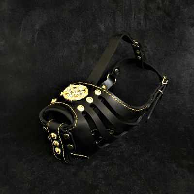 Muselière ''Maximus'' Noir &amp; Or