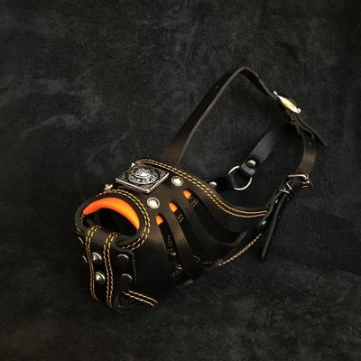 Muselière ''Eros'' noir &amp; orange
