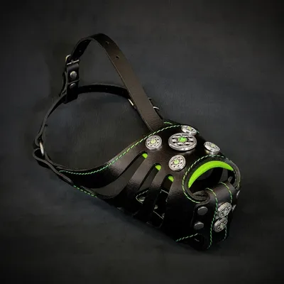 Bestia Custom Dog Gear - Muselière Bijou Basket Noir et Vert Bestia Custom Dog Gear - Muselière Bijou Basket Noir et Vert