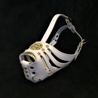Bestia Custom Dog Gear - Muselière Maximus Basket Blanc/Or