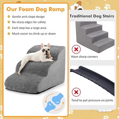 Giantex Escalier pour Animaux 3 Marches, Rampe en Mousse pour Chien