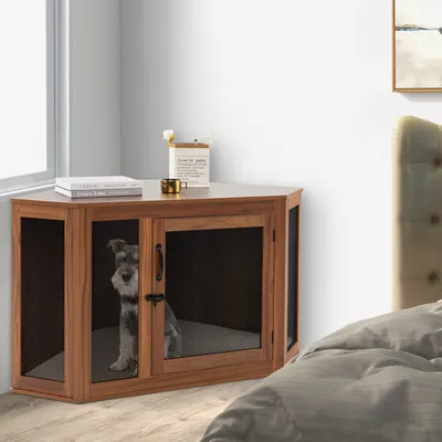 GIANTEX Möbelstil Hundebox Mit Tür Kissen Für Kleine Hunde Wohnung