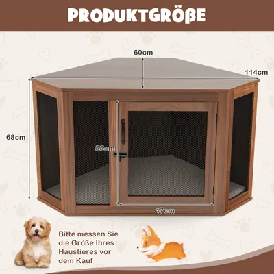GIANTEX Möbelstil Hundebox Mit Tür Kissen Für Kleine Hunde Wohnung