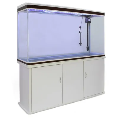 Monstershop Aquarium à bords Blanc avec Meuble Blanc