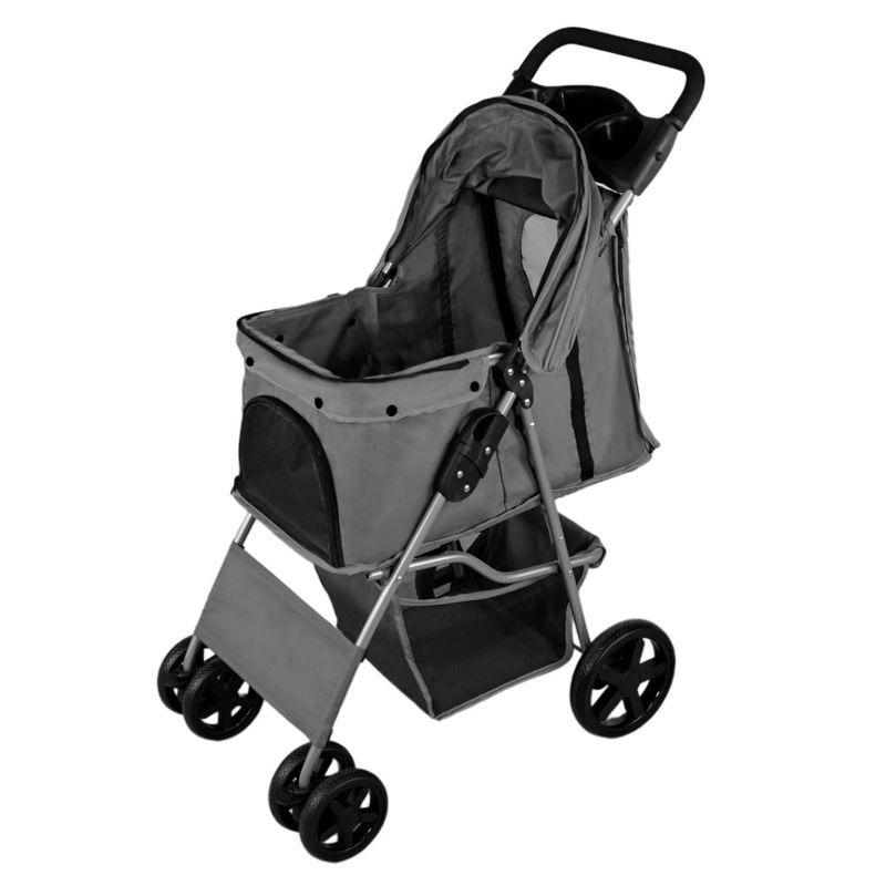 Monstershop Poussette pour Animal de Compagnie – Tartan Bleu