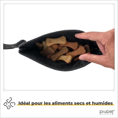 PiuPet® Sac à Friandises Chien I 3 Compartiments I Fermeture Magnétique