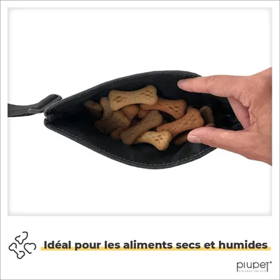 PiuPet® Sac à Friandises Chien I 3 Compartiments I Fermeture Magnétique