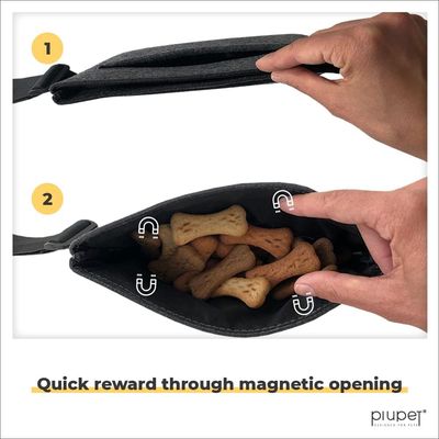 PiuPet® Leckerlibeutel für Hunde I Mit Magnetverschluss I Snackbeutel