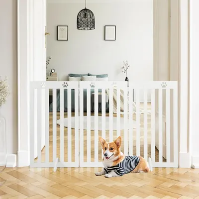 GIANTEX Barrière de Protection Pliable pour Chien - Grille de Sécurité