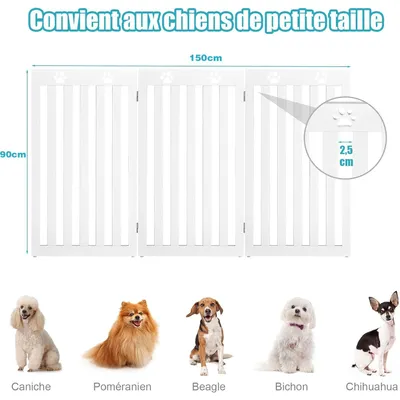 GIANTEX Barrière de Protection Pliable pour Chien - Grille de Sécurité