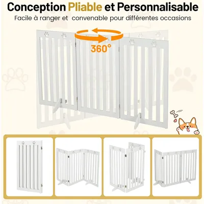 GIANTEX Barrière de Protection Pliable pour Chien - Grille de Sécurité