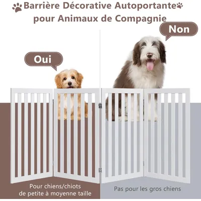 GIANTEX Barrière de Sécurité Pliable en MDF