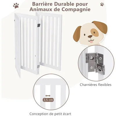 GIANTEX Barrière de Sécurité Pliable en MDF