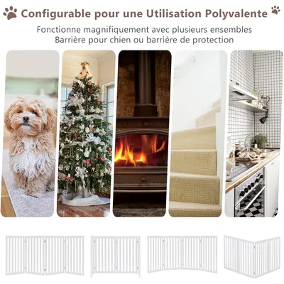 GIANTEX Barrière de Sécurité Pliable en MDF