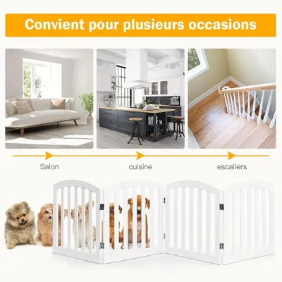 GIANTEX Barriere Modulable pour Animaux Domestiques - Haut Arqué, Pliable