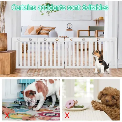 GIANTEX Barrière de Protection pour Chien Pliable - Pivotante à 360 °