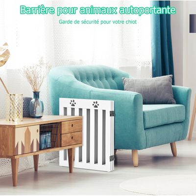 GIANTEX Barrière de Protection pour Chien Pliable - Pivotante à 360 °