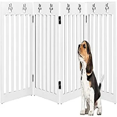 GIANTEX Barrière de Protection pour Chien Pliable - Pivotante à 360 °