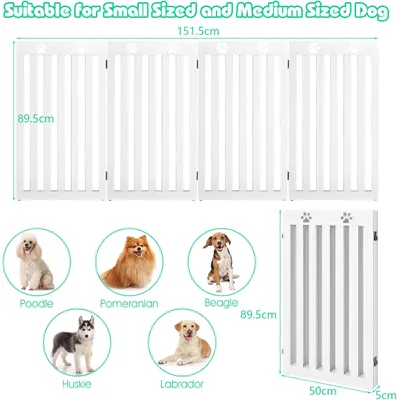 GIANTEX Barrière de Protection pour Chien Pliable - 60/91cm