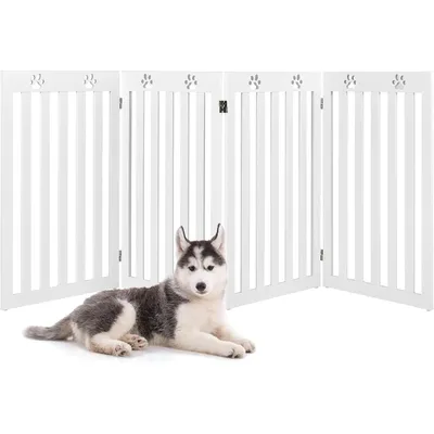GIANTEX Barrière de Protection pour Chien Pliable - 60/91cm