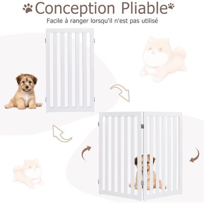 GIANTEX Barrière de Sécurité Pliable en MDF
