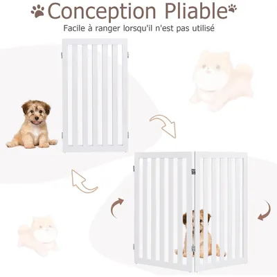 GIANTEX Barrière de Sécurité Pliable en MDF