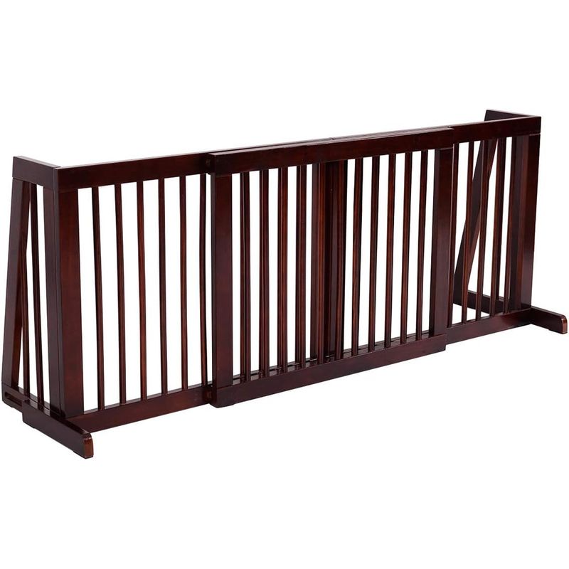 GIANTEX 3-Teiliges Kieferholz Absperrgitter 203x56cm Braun Für Kinder Tiere
