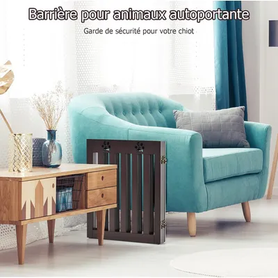 GIANTEX Barrière de Protection pour Chien Pliable - Pivotante à 360 °