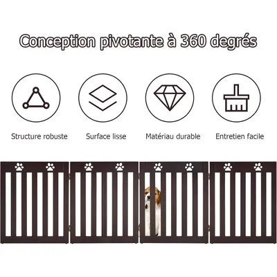 GIANTEX Barrière de Protection pour Chien Pliable - Pivotante à 360 °