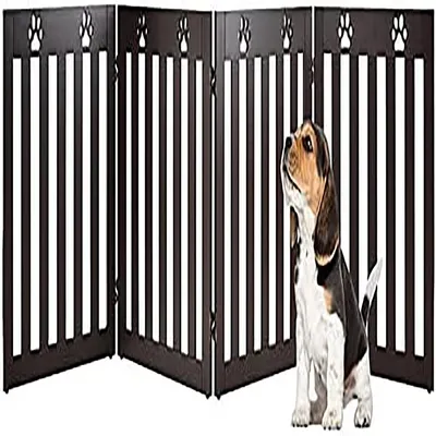 GIANTEX Barrière de Protection pour Chien Pliable - Pivotante à 360 °