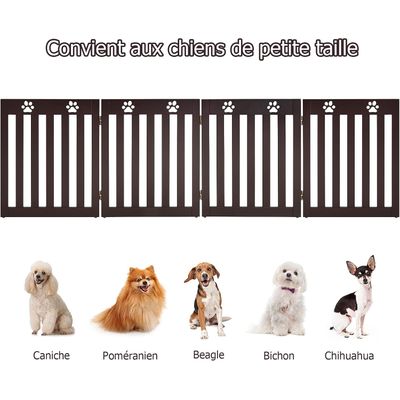 GIANTEX Barrière de Protection pour Chien Pliable - Pivotante à 360 °