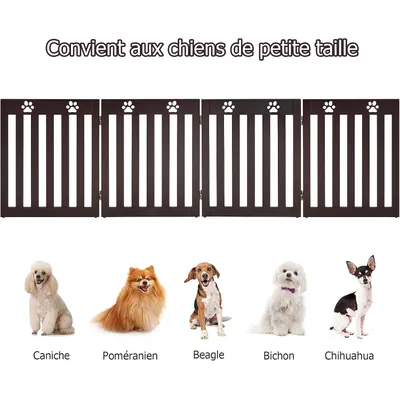 GIANTEX Barrière de Protection pour Chien Pliable - Pivotante à 360 °