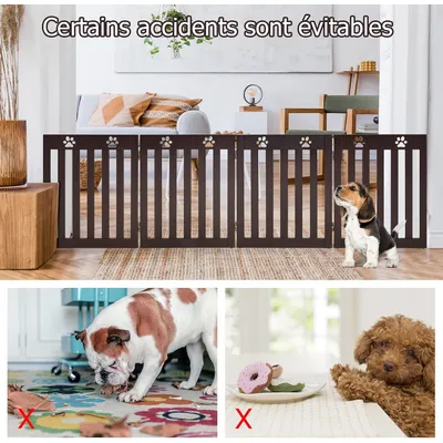 GIANTEX Barrière de Protection pour Chien Pliable - Pivotante à 360 °