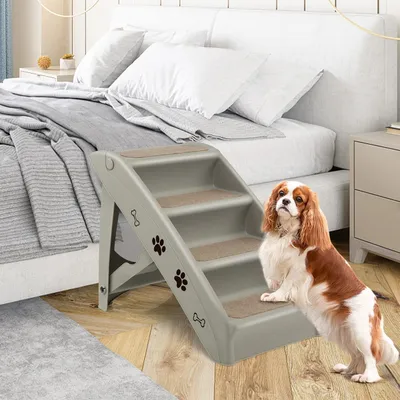 Giantex Escalier pour Chien Chat à 4 Marches en Plastique Patins en Feutre