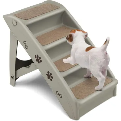 GIANTEX Klappbare 4-Stufen Tiertreppe Für Auto Bett Bis 60 Kg Belastbar