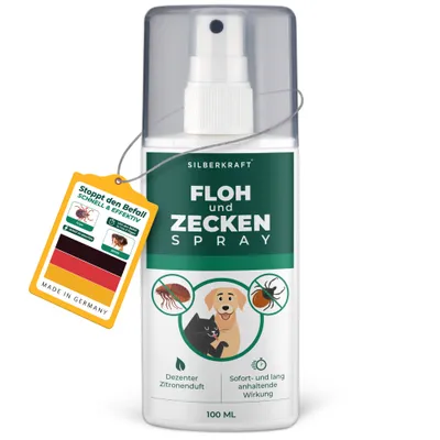 SILBERKRAFT Spray anti-puces et tiques pour chiens et chats SILBERKRAFT Spray anti-puces et tiques pour chiens et chats