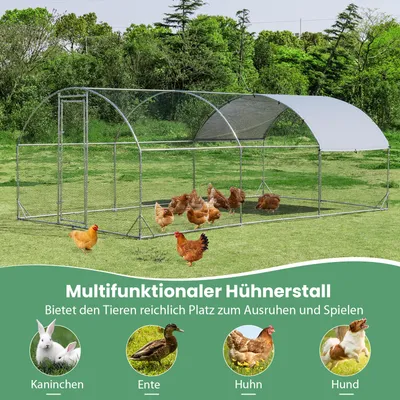 GIANTEX Hühnergehege für den Außenbereich aus verzinktem Metall