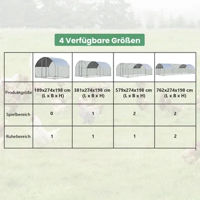 GIANTEX Hühnergehege für den Außenbereich aus verzinktem Metall