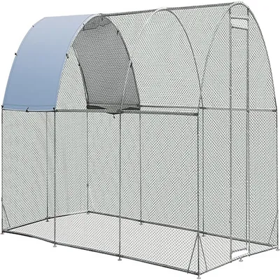 GIANTEX Enclos Poulailler Extérieur en Métal Galvanisé - Housse Imperméable