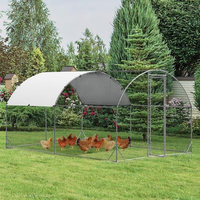 GIANTEX Enclos Poulailler Extérieur en Métal Galvanisé - Housse Imperméable