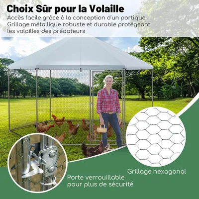GIANTEX Cage Hexagonale pour Volaille - Housse étanche - pour l’extérieur