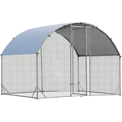 GIANTEX Grand Poulailler en Métal, avec Toit Résistant en Dôme