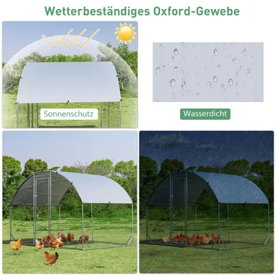 GIANTEX Stahl-Kleintierstall Mit Dach Schloss Für Hühner Kaninche