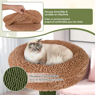 GIANTEX Arbre à Chat 152cm - Perchoir, Hamac, Griffoirs