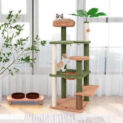 GIANTEX Arbre à Chat 152cm - Perchoir, Hamac, Griffoirs