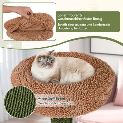 GIANTEX 152cm Katzenbaum Mit Sisalpfosten Hängematte Spiel