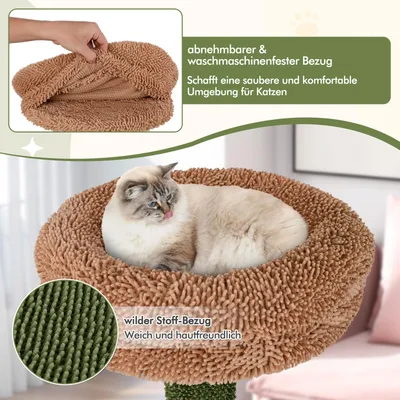 GIANTEX 152cm Katzenbaum Mit Sisalpfosten Hängematte Spiel GIANTEX 152cm Katzenbaum Mit Sisalpfosten Hängematte Spiel